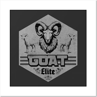 Goat Elite Team BW Posters and Art